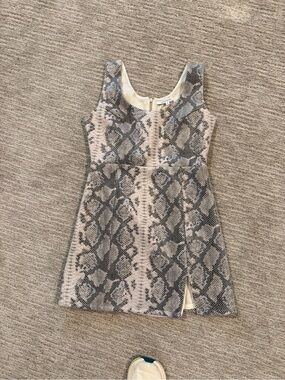 Snake-Print Sleeveless Dress - Neutral, NWT